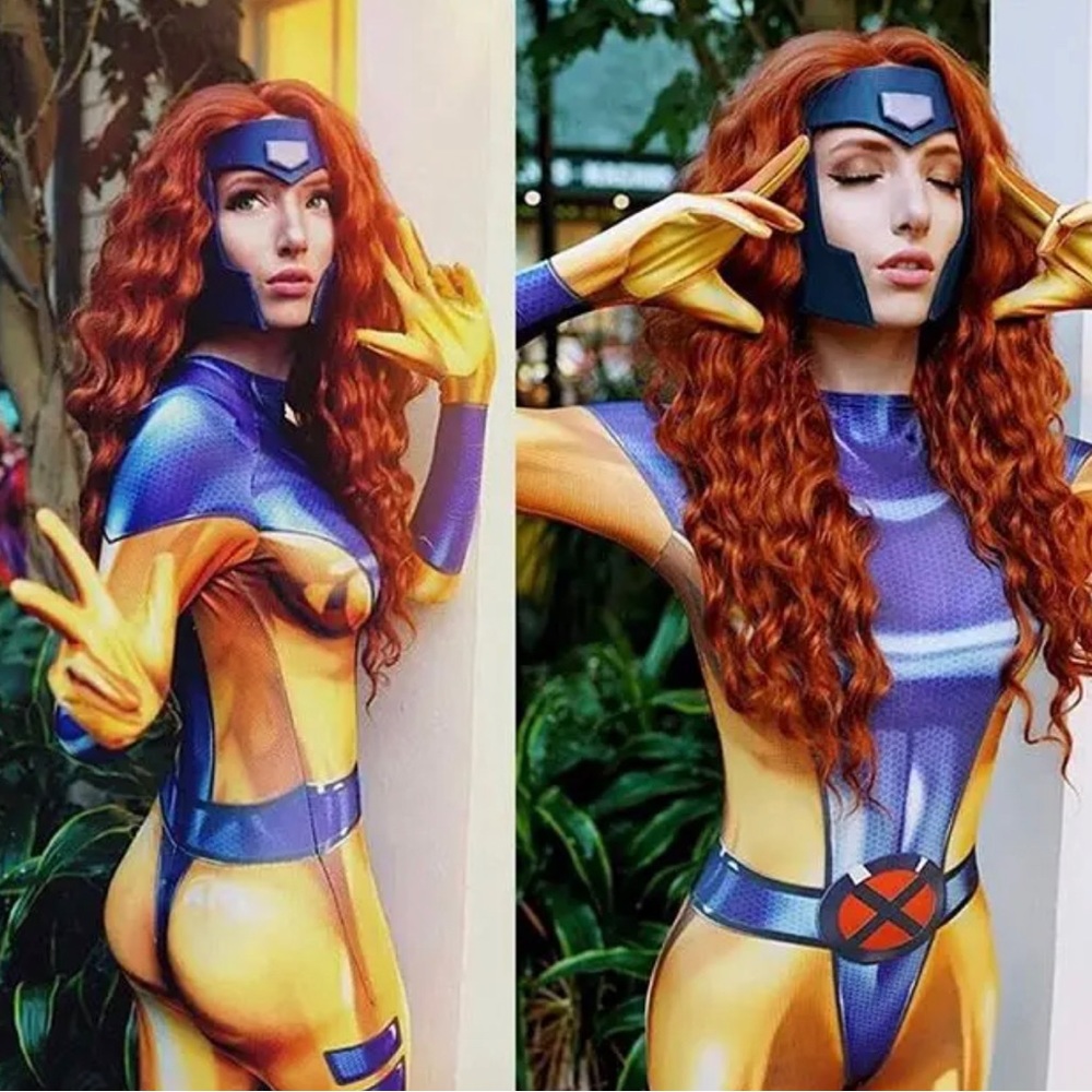 Women's Blue and Yellow Costume Bodysuit